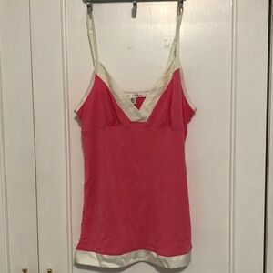 Max Studio Pink Cami with white trim